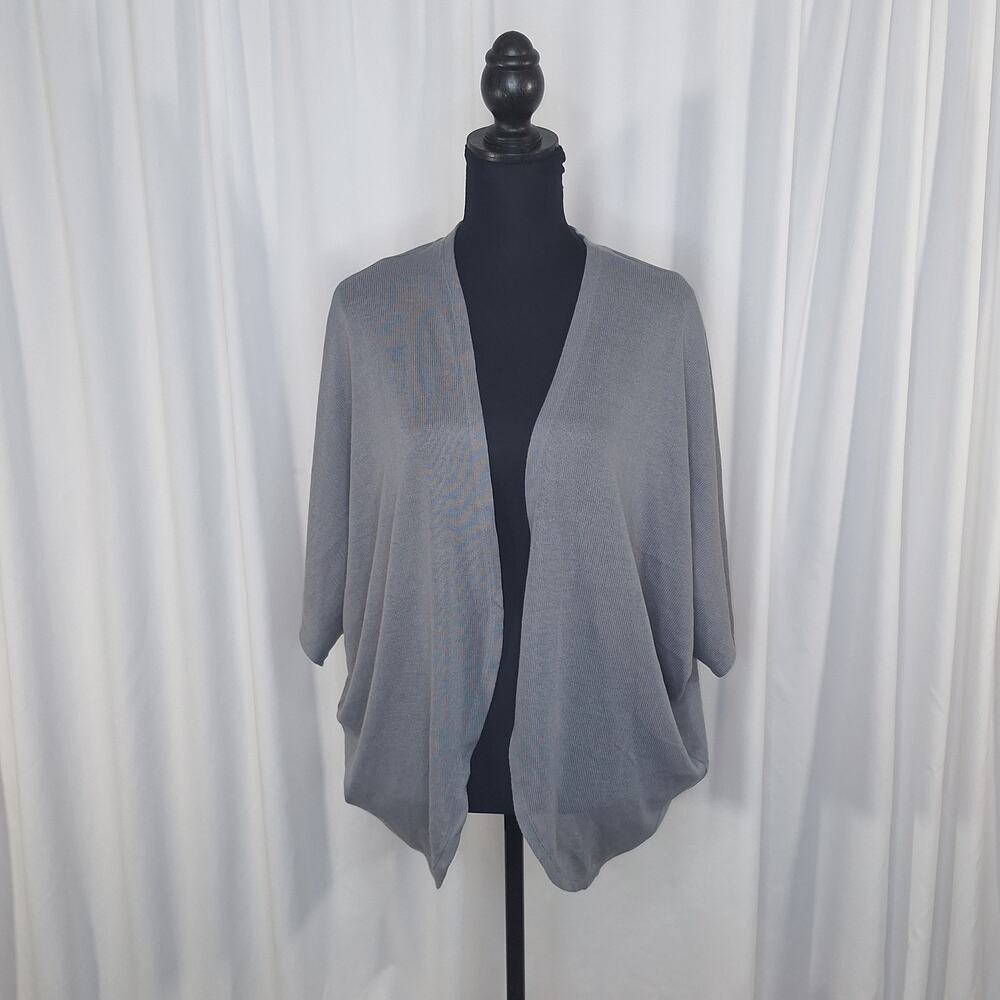 Lock & Love Cardigan XXL Gray Open Front Knit Stretch Lightweight Flowy Boho NWT